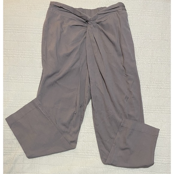 Free People Keep My Cool Twist Front Pants Bronze Size M/ Gray Purple NWT - Picture 1 of 8